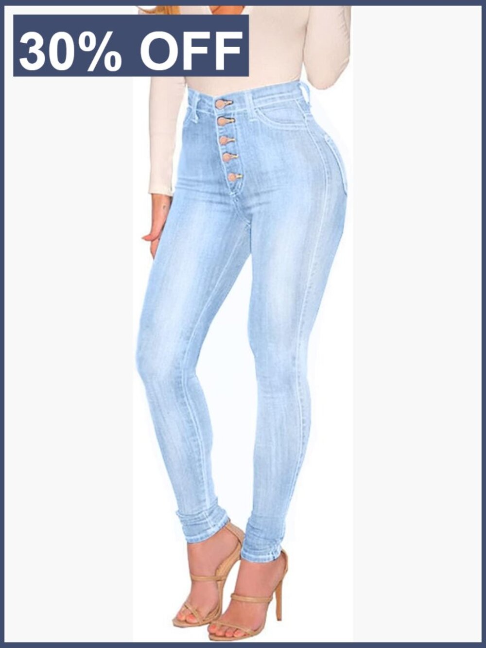 High Rise Stretch Butt Lifting Skinny Colombian Jeans